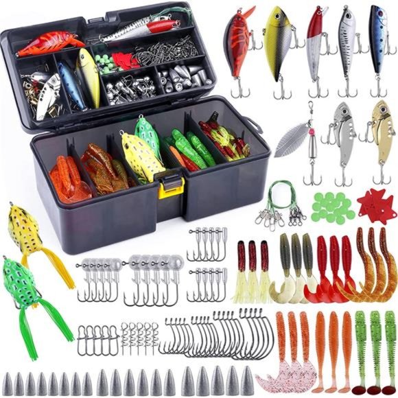 201pcs Fishing Accessories Kit, Fishing Tackle Box with Tackle Included - Picture 1 of 7